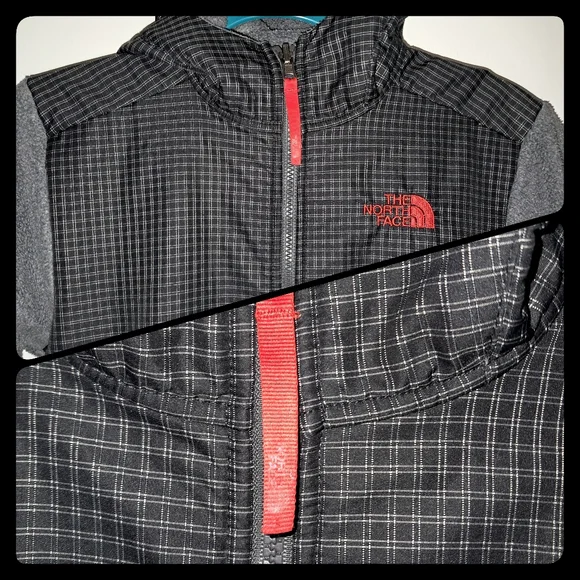 The North Face TNF Denali Polartec Fleece Boys Youth Hooded Full Zip Jacket M
